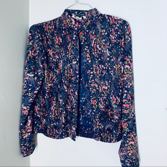 P.C.F Petite vintage floral print blue blouse - Picture 2 of 10